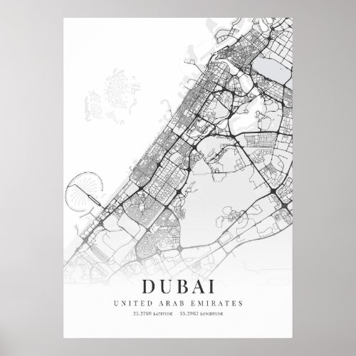 Dubai City Map Poster