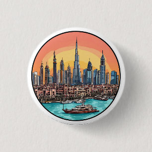 Dubai City Skyline Modern City Design Button