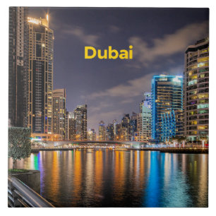 Dubai Cityscape Ceramic Tile