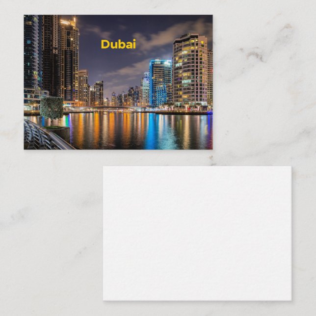 Dubai Cityscape Note Card (Front/Back)