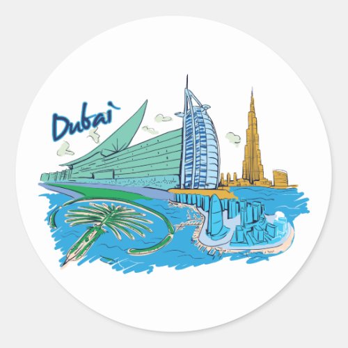 Dubai  classic round sticker