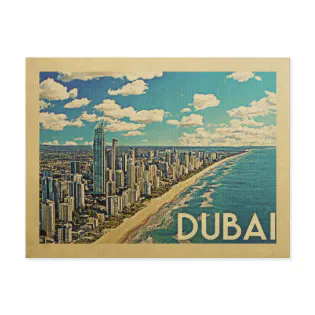 Dubai Coast Vintage Travel Postcard Dubai Coast Vintage Travel Postcard