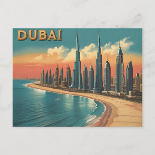 Dubai Coast Vintage Travel Postcard