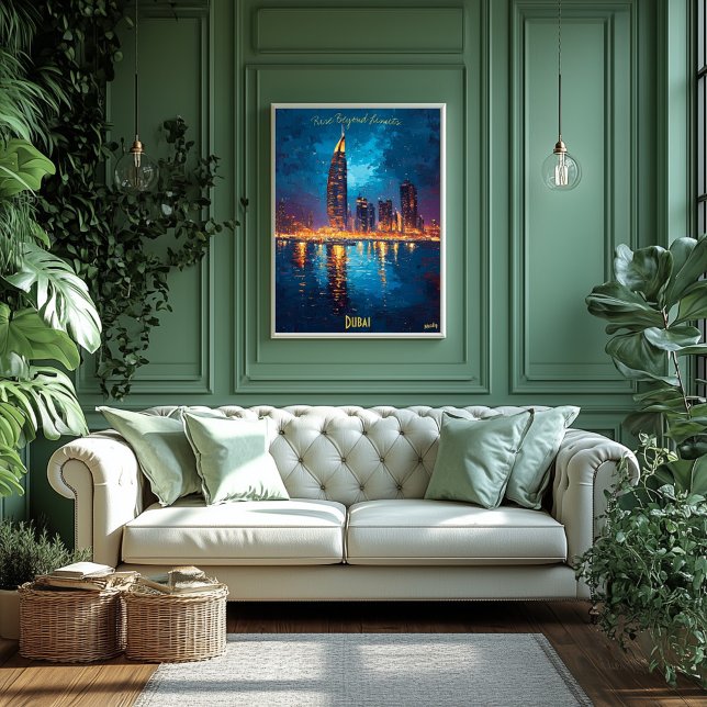 Dubai Dreams - Illuminated Skyline Reflections Poster (Creator Uploaded)