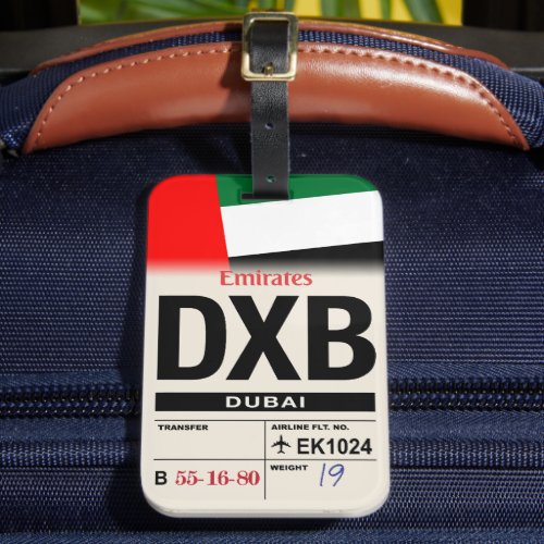 Dubai DXB UAE Airline Luggage Tag