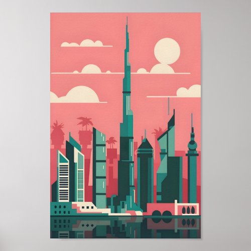 Dubai Elegance 4K Landscape Cityscape Poster