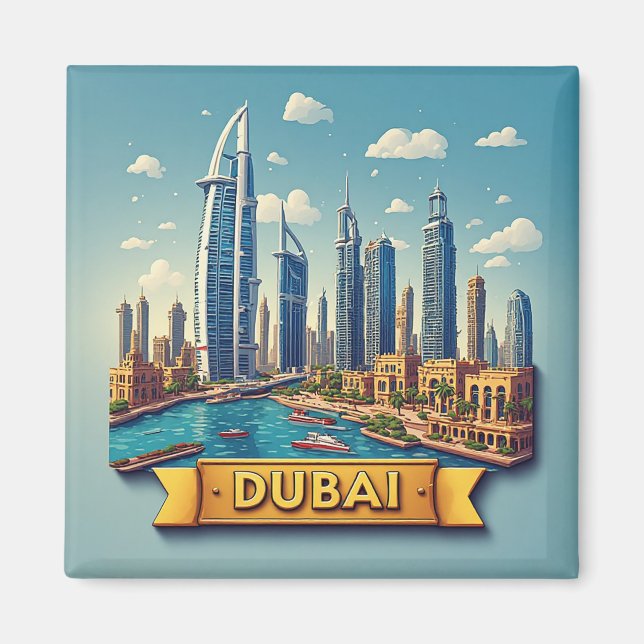 🧲 Dubai Favorite Vacation Destination Memory 🌅 Magnet (Front)