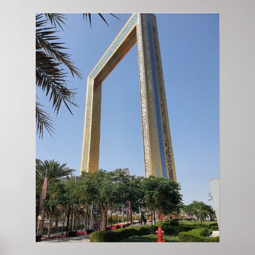 Dubai Frame building which located in Zabeel Park Poster