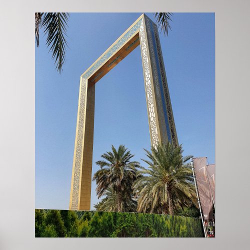 Dubai Frame building which located in Zabeel Park Poster