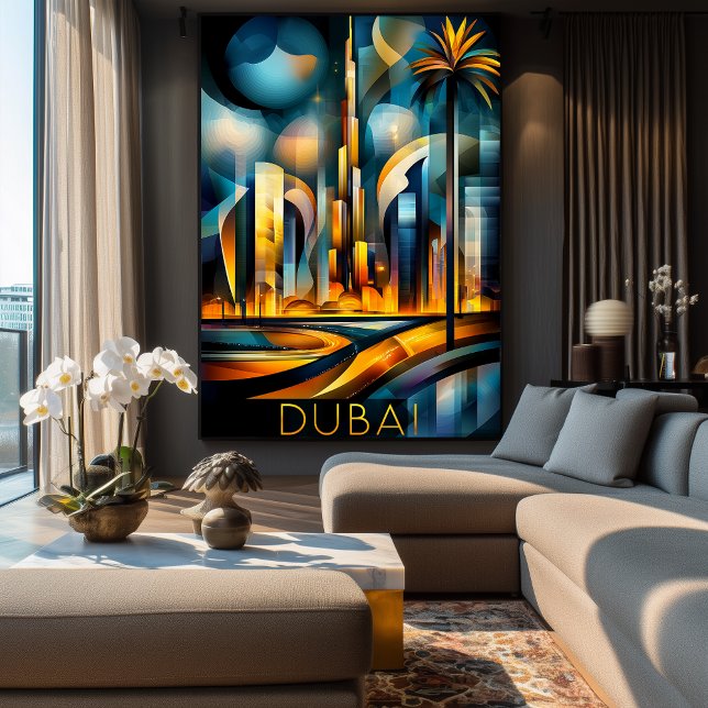 Dubai Futuristic Cubism – Modern Geometric Skyline Poster (Creator Uploaded)