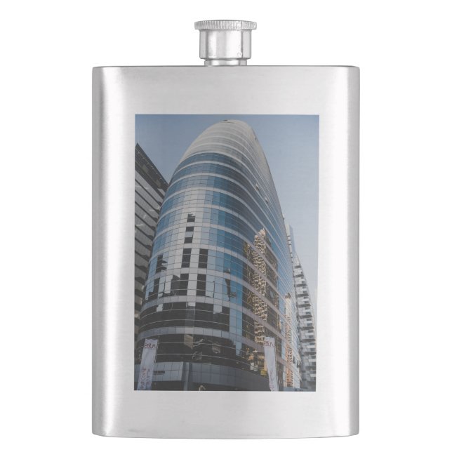Dubai glass skyscraper flask (Front)