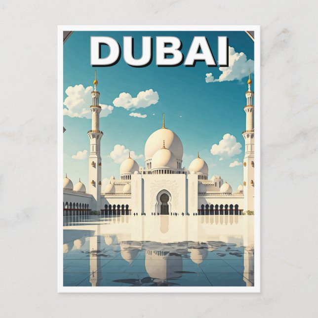 Dubai Grand Mosque UAE Travel Postcard (Front)