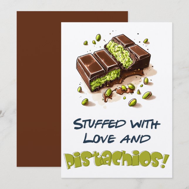 Dubai Kunafa Stuffed with Love & Pistachios كنافة Invitation (Front/Back)