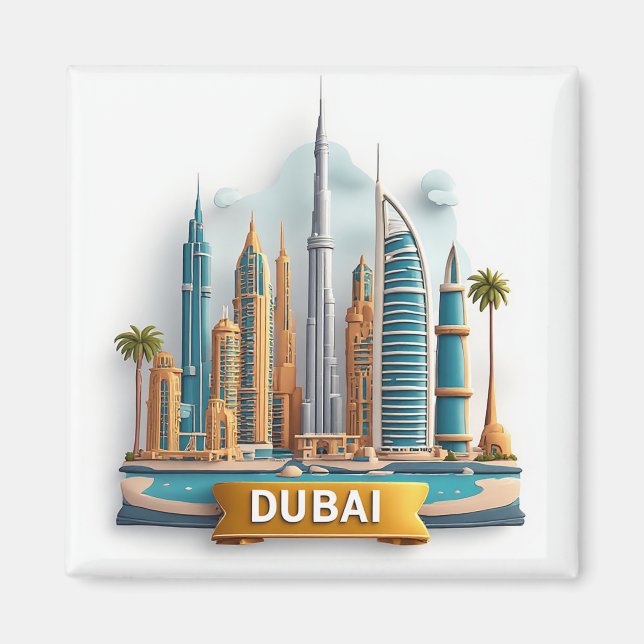 🧲 Dubai Luxury Vacation Destination Memory 🌆 Magnet (Front)