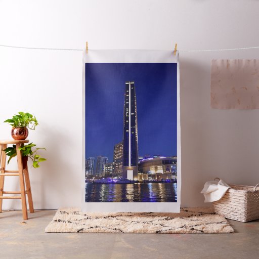 Dubai Marina architecture at night Fabric