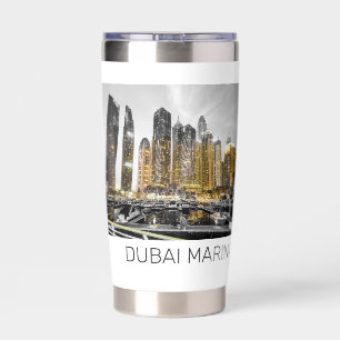 Dubai Marina City UAE Skyline Vintage Panorama Insulated Tumbler