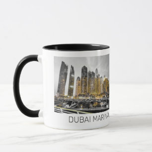 Dubai Marina City UAE Skyline Vintage Panorama Mug
