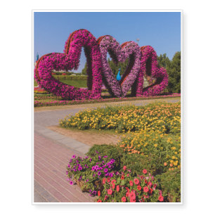 Dubai Miracle Garden flower hearts Temporary Tattoos