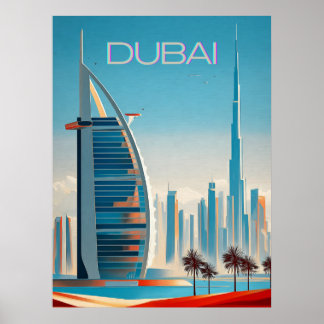 Dubai Modern Contemporary Skyline Wall Art Travel