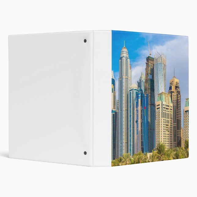 Dubai modern skyscrapers Corniche 3 Ring Binder (Background)