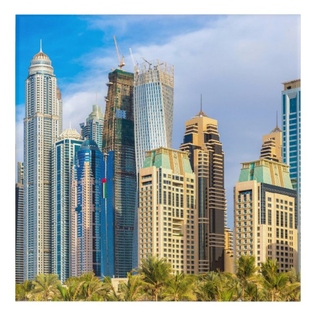 Dubai modern skyscrapers Corniche Acrylic Print (Front)