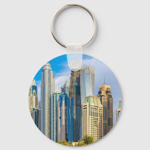 Dubai modern skyscrapers Corniche Keychain