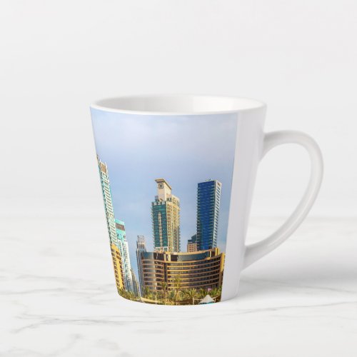 Dubai modern skyscrapers Corniche Latte Mug
