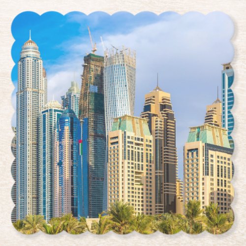 Dubai modern skyscrapers Corniche Paper Coaster