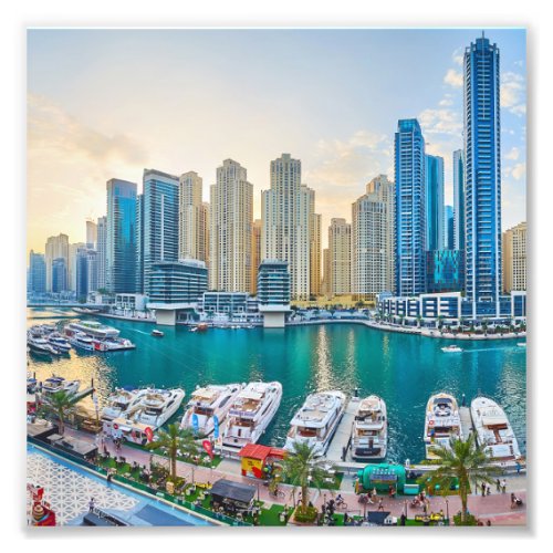 Dubai modern skyscrapers Corniche Photo Print