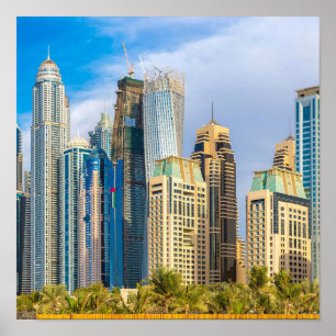 Dubai modern skyscrapers Corniche Poster