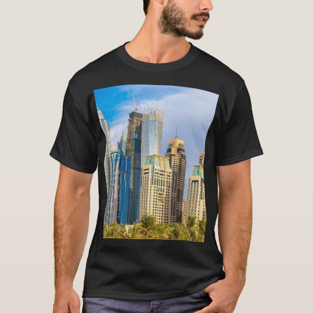 Dubai modern skyscrapers Corniche T-Shirt (Front)