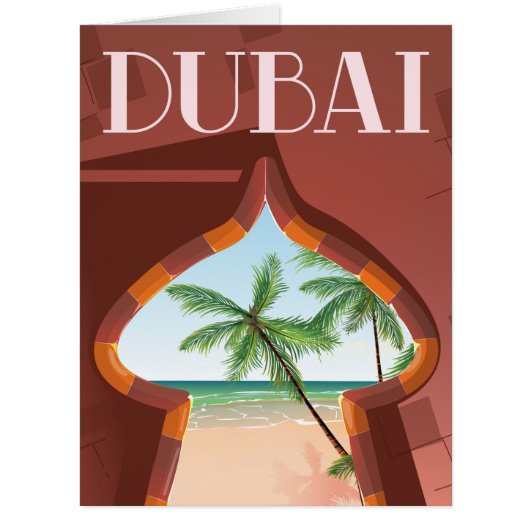 Dubai Palace Travel poster Cards (Front)