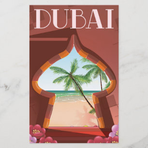 Dubai Palace Travel poster Stationery