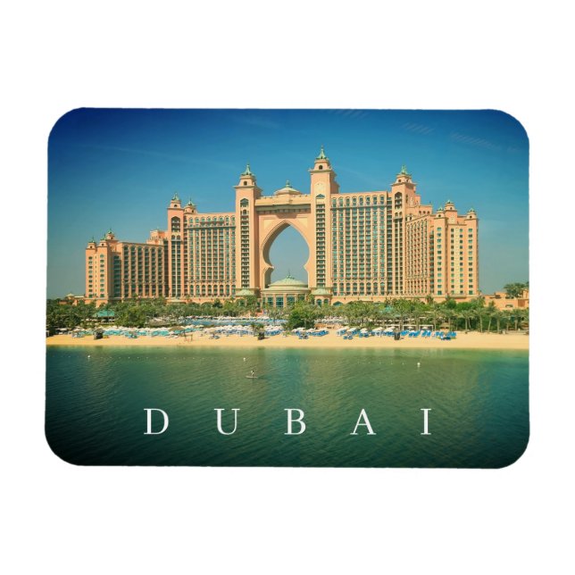 Dubai resort on Palm Jumeirah view fridge magnet (Horizontal)
