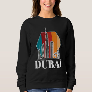 Dubai Retro Skyline Burj Khalifa United Arab Emira Sweatshirt