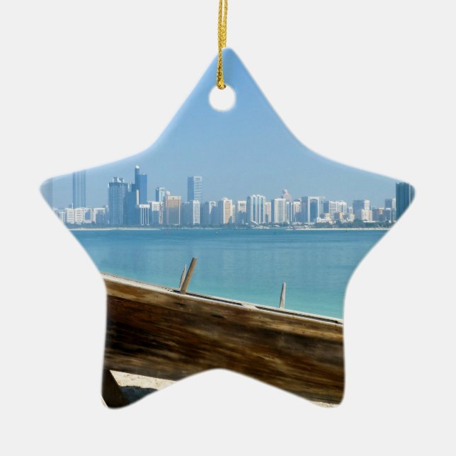 Dubai skyline ceramic ornament (Front)