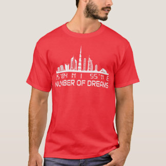 Dubai Skyline GPS Coordinates Capital Uae T-Shirt