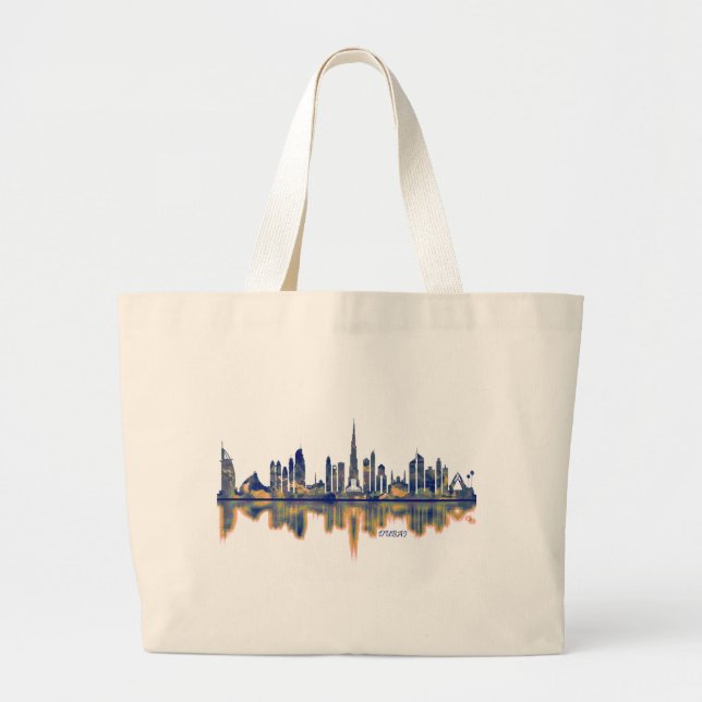 Dubai Skyline Large Tote Bag (Front)