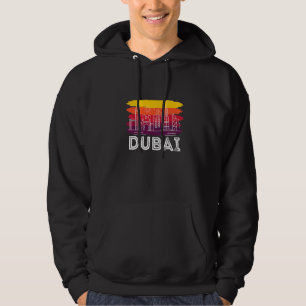 Dubai Skyline Retro United Arab Emirates Burj Khal Hoodie