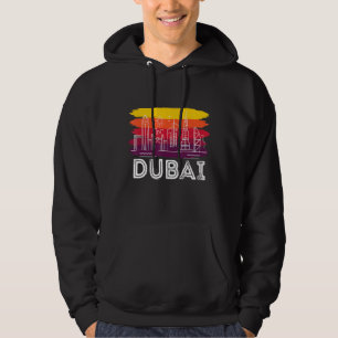 Dubai Skyline Retro United Arab Emirates Burj Khal Hoodie