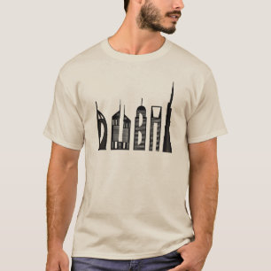 Dubai Skyline Souvenir famous building Typography T-Shirt