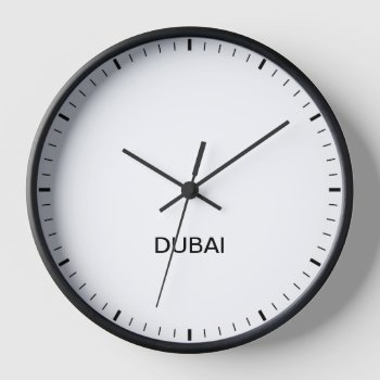 Dubai Time Zone Newsroom Style Clock by inspirationzstore at Zazzle
