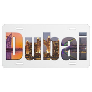 Dubai Typography License Plate