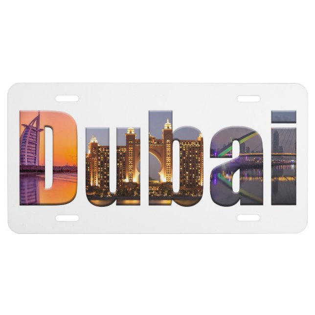 Dubai Typography  License Plate (Front)
