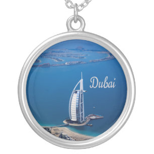 Dubai UAE Burj Al Arab Silver Plated Necklace
