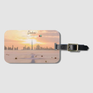 Dubai, UAE - Burj Khalifa Desert Skyline Luggage Tag