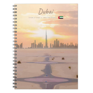Dubai, UAE - Burj Khalifa Desert Skyline Notebook