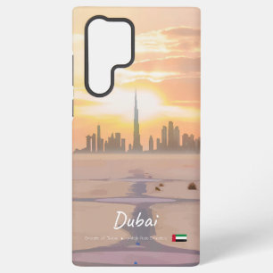 Dubai, UAE - Burj Khalifa Desert Skyline Samsung Galaxy S22 Ultra Case