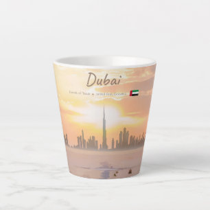 Dubai, UAE - Burj Khalifa Desert Skyline Small Latte Mug