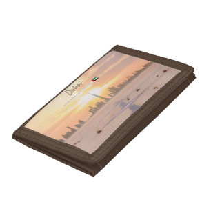 Dubai, UAE - Burj Khalifa Desert Skyline Trifold Wallet